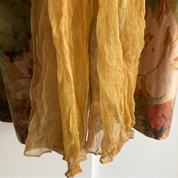 Soft Surroundings Orofino Faux Suede Open Front Watercolor Duster Jacket, Sz L - Picture 11 of 16